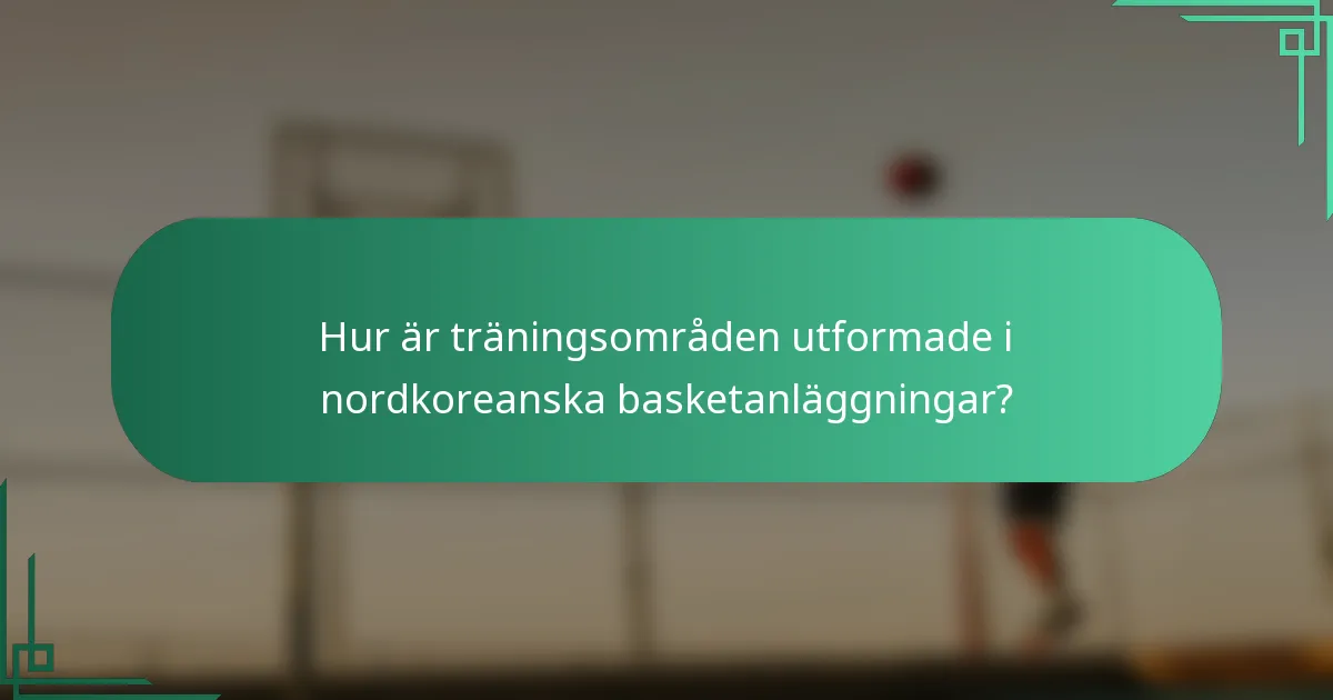 Hur är träningsområden utformade i nordkoreanska basketanläggningar?