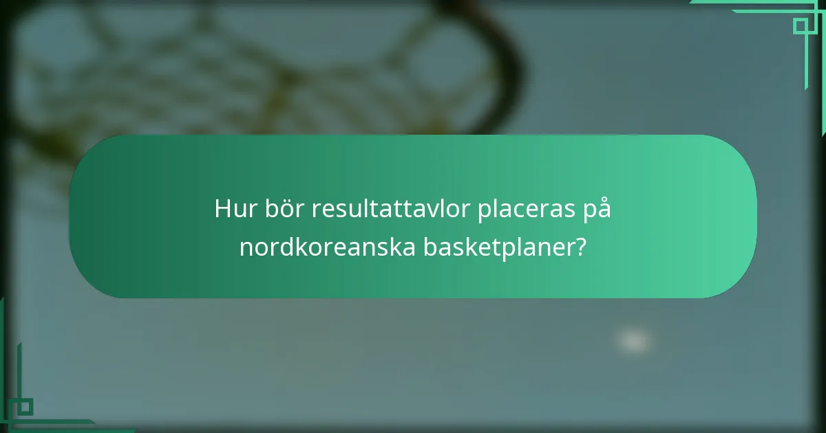 Hur bör resultattavlor placeras på nordkoreanska basketplaner?