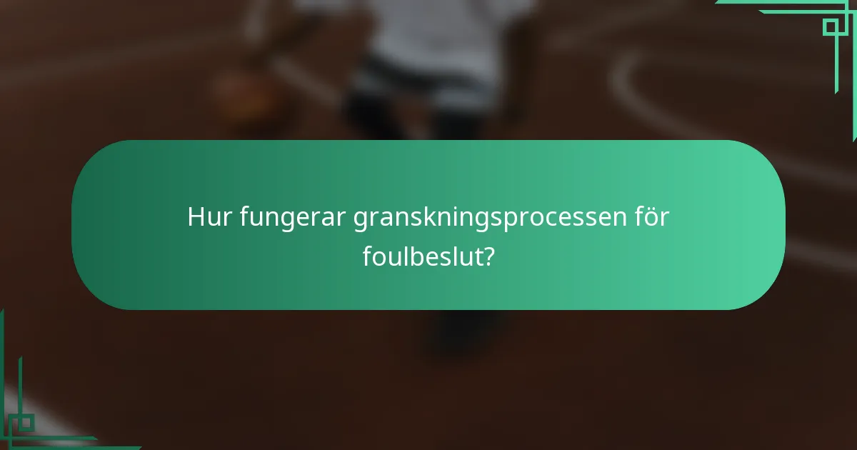 Hur fungerar granskningsprocessen för foulbeslut?