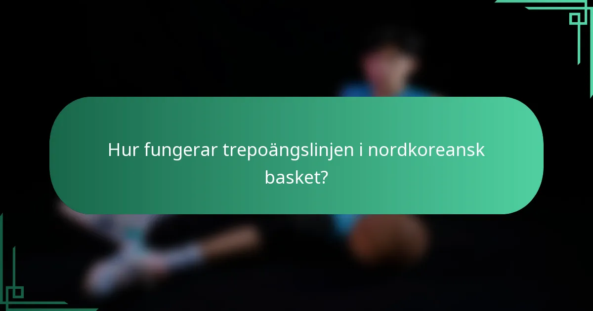 Hur fungerar trepoängslinjen i nordkoreansk basket?