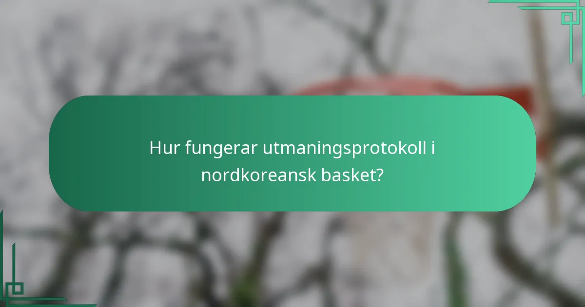Hur fungerar utmaningsprotokoll i nordkoreansk basket?