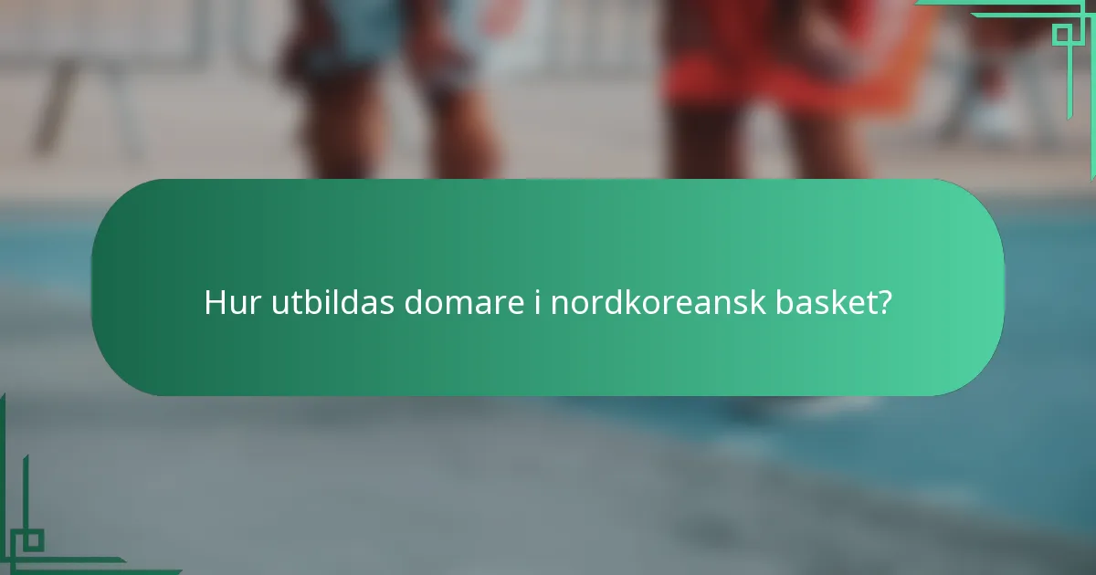 Hur utbildas domare i nordkoreansk basket?